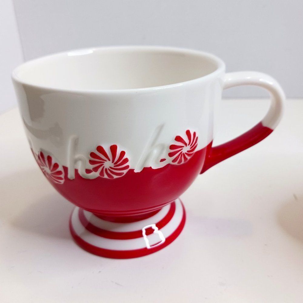 Starbucks Coffee Holiday 2007 Red & White HoHoHo Footed Cup 12 fl oz.